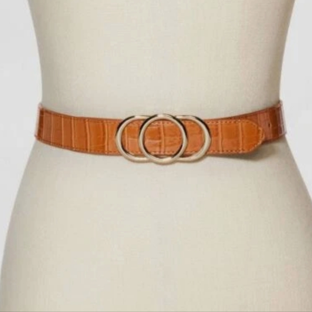 NWT • A New Day Belt XXL Triple Plaque Cognac 2882-v